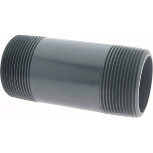 Value Collection 2-1/2" Pipe, 6" Long PVC Threaded Plastic Pipe Nipple Schedule 80, Gray 888-060 - 37005071