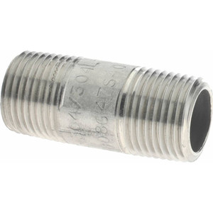 Merit Brass 3/8 x 1.5" 304/304L Stainless Steel Pipe Nipple Welded, Threaded, Schedule 40 4106-150 - 36903334