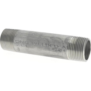Merit Brass 3/4 x 4" 304/304L Stainless Steel Pipe Nipple Welded, Threaded, Schedule 40 4012-400 - 36903664