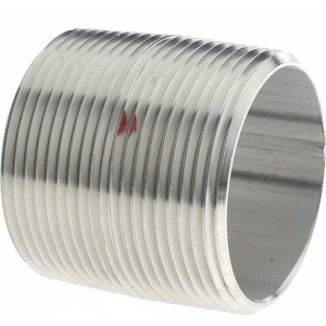 Merit Brass 1-1/2 x 1.75" 304/304L Stainless Steel Pipe Nipple Welded, Threaded, Schedule 40 4124-001 - 36904001