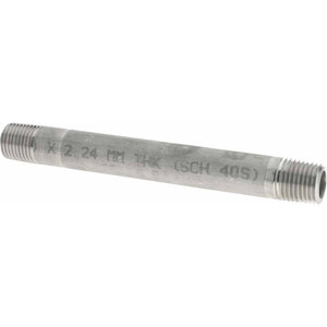 Merit Brass 1/4 x 4.5" 304/304L Stainless Steel Pipe Nipple Welded, Threaded, Schedule 40 4004-450 - 36903250