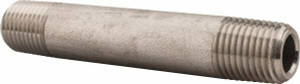 Merit Brass 1/4 x 3" 316/316L Stainless Steel Pipe Nipple Seamless, Threaded, Schedule 80 6504-300 - 36906998