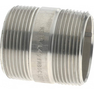 Merit Brass 1-1/2 x 2" 316/316L Stainless Steel Pipe Nipple Welded, Threaded, Schedule 40 6124-200 - 36905222