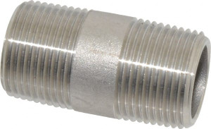 Merit Brass 3/4 x 2" 316/316L Stainless Steel Pipe Nipple Seamless, Threaded, Schedule 80 6512-200 - 36907301