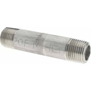 Merit Brass 1/2 x 3.5" 316/316L Stainless Steel Pipe Nipple Seamless, Threaded, Schedule 80 6508-350 - 36907228