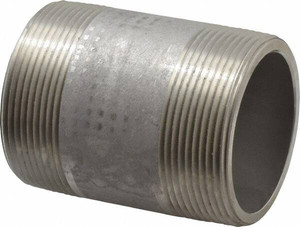 Merit Brass 2 x 3" 304/304L Stainless Steel Pipe Nipple Seamless, Threaded, Schedule 80 4532-300 - 74618760