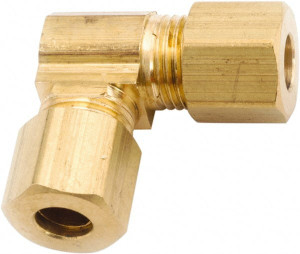Anderson Metals 1/8" Tube OD x 5/16-24 Thread Brass Compression Tube Union Elbow Comp x Comp Ends, 400 Max psi 750065-02 - 55507834 Anderson Metals 1/8" Tube OD x 5/16-24 Thread Brass Compression Tube Union Elbow Comp x Comp Ends, 400 Max psi 750065-02 - 55507834