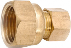 Anderson Metals 3/8" Tube OD x 11/16-20 UN Brass Compression Tube Thread-On Compression Reducer Female Comp x Comp Ends, 200 Max psi 750097-0806 - 55508394