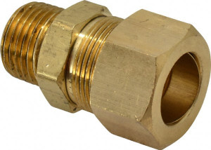 CerroBrass 3/4" Tube OD x 1/2 Thread Brass Compression Tube Male Connector Comp x MNPT Ends P-68A-12D - 36983369