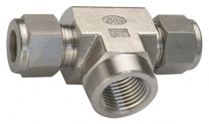 Ham-Let 1/4" Tube OD x 1/4 FPT Brass Compression Tube Female Branch Tee Comp x Comp x FNPT Ends 3102490 - 89370407