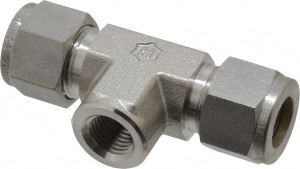 Ham-Let 1/2" Tube OD x 1/4 FPT Stainless Steel Compression Tube Female Branch Tee Comp x Comp x FNPT Ends 3002344 - 87955639