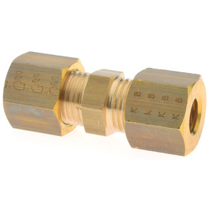 Legris 6mm Tube OD Brass Compression Tube Union Comp x Comp Ends, 460 Max psi, -40 to 210°F 0106 06 00 - 03751674