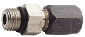 Made in USA 1-1/2" Tube OD x 1-7/8 - 12 UNF Stainless Steel Compression Tube Male Connector Comp x Straight Thread O-Ring Ends, 2-1/2" Hex F-24-GC - 33661323