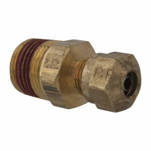 Parker Hannifin 1/4" Tube OD x 3/8 NPTF Brass Compression Tube Male Connector Comp x MNPT Ends, 150 Max psi, -40 to 200°F VS68NTA-4-6 - 87872289