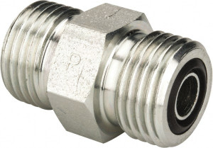 Parker Hannifin 3/8" Tube OD UN/UNF Steel Compression Tube Union O-ring Face Seal Ends, 9,200 Max psi, 3/4" Hex 6 HLO-S - 93462422