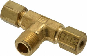 Parker Hannifin 1/8" Tube OD x 1/8-27 NPTF Brass Compression Tube Male Branch Tee Comp x Comp x MNPT Ends, 400 Max psi, -65 to 250°F 172C-2-2 - 63032494 Parker Hannifin 1/8" Tube OD x 1/8-27 NPTF Brass Compression Tube Male Branch Tee Comp x Comp x MNPT Ends, 400 Max psi, -65 to 250°F 172C-2-2 - 63032494