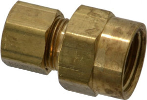Parker Hannifin 3/8" Tube OD x 3/8-18 NPTF Brass Compression Tube Female Connector Comp x FNPT Ends, 200 Max psi, -65 to 250°F 66C-6-6 - 63031553