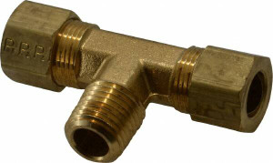 Parker Hannifin 3/8" Tube OD x 1/4-18 NPTF Brass Compression Tube Male Branch Tee Comp x Comp x MNPT Ends, 200 Max psi, -65 to 250°F 172C-6-4 - 63032544 Parker Hannifin 3/8" Tube OD x 1/4-18 NPTF Brass Compression Tube Male Branch Tee Comp x Comp x MNPT Ends, 200 Max psi, -65 to 250°F 172C-6-4 - 63032544