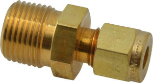 Parker Hannifin 1/4" Tube OD x 3/8 MPT Brass Compression Tube Male Connector Comp x MNPT Ends, 3,500 Max psi, 11/16" Hex 4-6 FBZ-B - 71783187