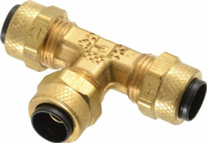 Parker Hannifin 5/16" Tube OD Brass Compression Tube Union Tee Comp x Comp x Comp Ends, 150 Max psi, 0 to 150°F 164P-5 - 63033419