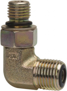 Parker Hannifin 1/4" Tube OD x 7/16-20 UN/UNF Steel Zinc Plated Compression Tube Male Elbow O-Ring Face Seal/SAE-ORB Ends, 6,000 Max psi 4 C5OLO-S - 72517717