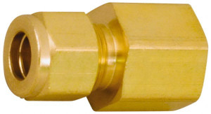 Parker Hannifin 3/8" Tube OD x 1/2 FPT Brass Compression Tube Female Connector Comp x FNPT Ends, 2,300 Max psi, 1-1/16" Hex 6-8 GBZ-B - 71915326