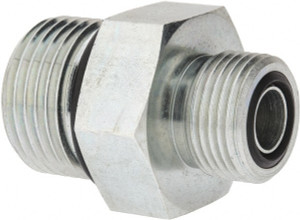 Parker Hannifin 1/2" Tube OD x 1-1/16 - 12 UN/UNF Steel Compression Tube Straight Thread Connector O-Ring Face Seal/SAE-ORB Ends, 9,200 Max psi, 1-1/4" Hex 8-12 F5OLO-S - 93462075