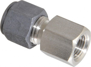 Parker Hannifin 1/4" Tube OD x 1/8 FPT Stainless Steel Compression Tube Female Connector Comp x FNPT Ends, 9/16" Hex 4-2 GBZ-SS - 05276563