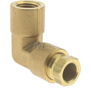 Parker Hannifin 3/8" Tube OD x 1/4 FPT Brass Compression Tube Female Elbow Comp x FNPT Ends, 1,500 Max psi, 5/8" Hex 170HD-6-4 - 04254249