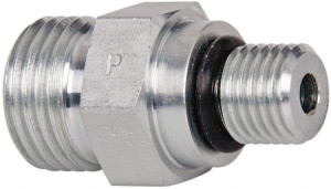 Parker Hannifin 3/8" Tube OD x 7/16-20 UN/UNF Steel Compression Tube Straight Thread Connector O-Ring Face Seal/SAE-ORB Ends, 9,200 Max psi, 3/4" Hex 6-4 F5OLO-S - 93462042
