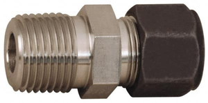 Parker Hannifin 1/8" Tube OD x 3/8 MPT Stainless Steel Compression Tube Male Connector Comp x MNPT Ends, 11/16" Hex 2-6 FBZ-SS - 03394913
