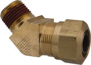 Parker Hannifin 3/4" Tube OD x 1/2 NPTF Brass Compression Tube Male 45° Elbow Comp x MNPT Ends, 150 Max psi, -40 to 200°F VS279NTA-12-8 - 87872909