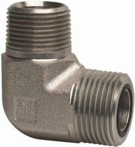 Parker Hannifin 3/4" Tube OD x 3/4-14 NPTF Steel Zinc Plated Compression Tube Male Elbow O-Ring Face Seal/NPTF Ends, 4,000 Max psi 12 CLO-S - 72518988