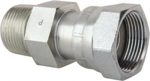 Parker Hannifin 1" Tube OD x 1-11-1/2 NPTF Steel Compression Tube Pipe Thread Swivel Connector O-Ring Face Seal/NPTF Ends, 4,500 Max psi, 1-1/2" Hex 16 F6L-S - 93462620