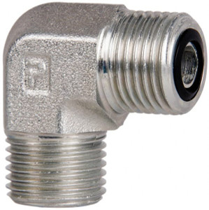 Parker Hannifin 3/8" Tube OD UN/UNF Steel Compression Tube Union Elbow O-ring Face Seal Ends, 9,200 Max psi, 3/4" Hex 6 ELO-S - 93462505