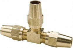 Parker Hannifin 5/8" Tube OD Brass Compression Tube Union Tee Comp x Comp x Comp Ends, 400 Max psi, -65 to 250°F 264AB-10 - 87871133