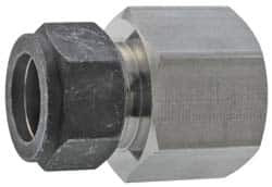 Parker Hannifin 3/8" Tube OD x 1/2 FPT Stainless Steel Compression Tube Female Connector Comp x FNPT Ends, 1-1/16" Hex 6-8 GBZ-SS - 05276662