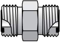 Parker Hannifin 3/8 x 1/4" Tube OD UN/UNF Steel Compression Tube Union O-ring Face Seal Ends, 9,200 Max psi, 3/8" Hex 6-4 HLO-S - 93462430