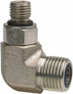 Parker Hannifin 3/8" Tube OD x 7/16-20 UN/UNF Steel Zinc Plated Compression Tube Male Elbow O-Ring Face Seal/SAE-ORB Ends, 6,000 Max psi 6-4 C5OLO-S - 72517741