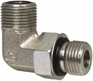 Parker Hannifin 1/2" Tube OD x 3/4-16 UN/UNF Steel Zinc Plated Compression Tube Male Elbow O-Ring Face Seal/SAE-ORB Ends, 6,000 Max psi 8 C5OLO-S - 72517766