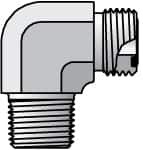 Parker Hannifin 1/4" Tube OD x 3/8-18 NPTF Steel Zinc Plated Compression Tube Male Elbow O-Ring Face Seal/NPTF Ends, 6,000 Max psi 4-6 CLO-S - 72519051