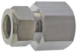 Parker Hannifin 3/8" Tube OD x 1/2-14 NPT Stainless Steel Compression Tube Female Connector Comp x FNPT Ends, -425 to 1,200°F, 1-1/16" Hex 6FSC8N-316 - 05730783
