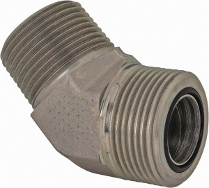 Parker Hannifin 1" Tube OD x 1-11-1/2 NPTF Steel Zinc Plated Compression Tube Male 45° Elbow O-Ring Face Seal/NPTF Ends, 3,000 Max psi 16 VLO-S - 72517220