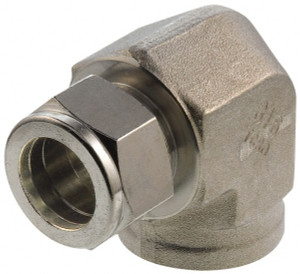 Parker Hannifin 3/4" Tube OD x 3/4-14 NPT Stainless Steel Compression Tube Female Elbow Comp x FNPT Ends, -425 to 1,200°F, 1-3/8" Hex 12FEL12N-316 - 65059669