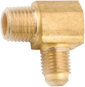 Anderson Metals 1/4" Tube OD x 1/8" NPT 45° Brass Flared Tube Male Elbow Flare x MNPT Ends 754049-0402 - 55506257