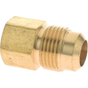 CerroBrass 5/8" Tube OD x 1/2" Thread 45° Brass Flared Tube Female Connector Flare x FIP Ends P-U3-10D - 36984862