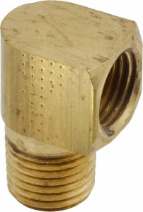 Parker Hannifin 5/16" Tube OD x 1/4-18 NPTF Brass Flared Tube Inverted Male Elbow Flare x MNPTF Ends 249IFHD-5-4 - 62252754