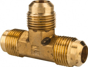 Parker Hannifin 5/8" Tube OD x 7/8-14 UNF 45° Brass Flared Tube Union Tee Flare x Flare x Flare Ends 144F-10 - 62251053