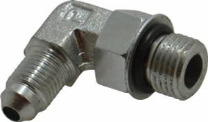 Parker Hannifin 1/4" Tube OD x 9/16" UNF 37° Steel Flared Tube Straight Thread Elbow Flare x SAE-ORB Ends 4-6 C5OX-S - 09105883