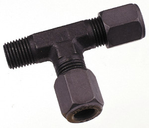 Parker Hannifin Metal Flareless Bite Tube Male Run Tee 1/2 NPTF 8-8-8 RBU-S - 79107942